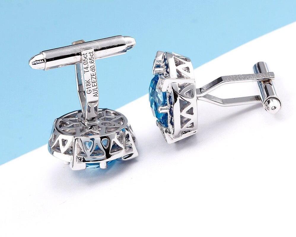 NATURAL BLUE TOPAZ CUFFLINKS