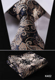 Orange Navy Blue Floral 100%  Silk Tie Necktie Set