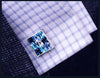 BLUE CRYSTAL CUFFLINKS