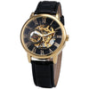 Forsining 3d Logo Royal Black Gold Mechanical Watch