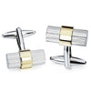 Black gun and Silver Rhodium Cylinder Cufflinks Tuxedo Studs Set