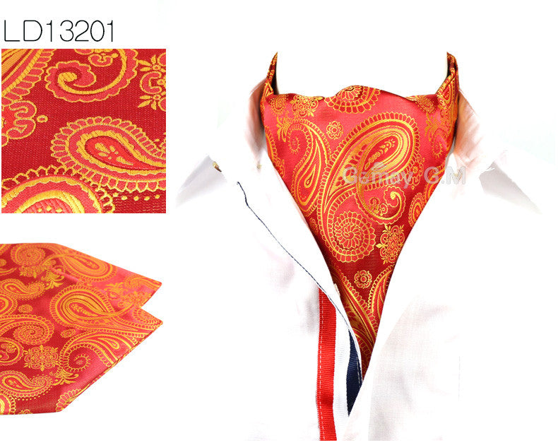 Formal Cravat Ascot Scrunch Silk Scarf