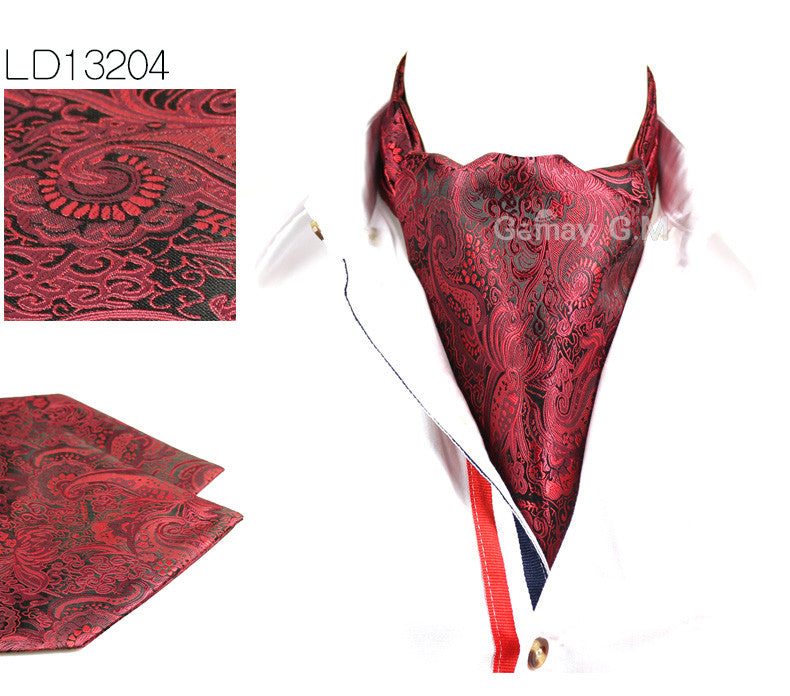 Formal Cravat Ascot Scrunch Silk Scarf