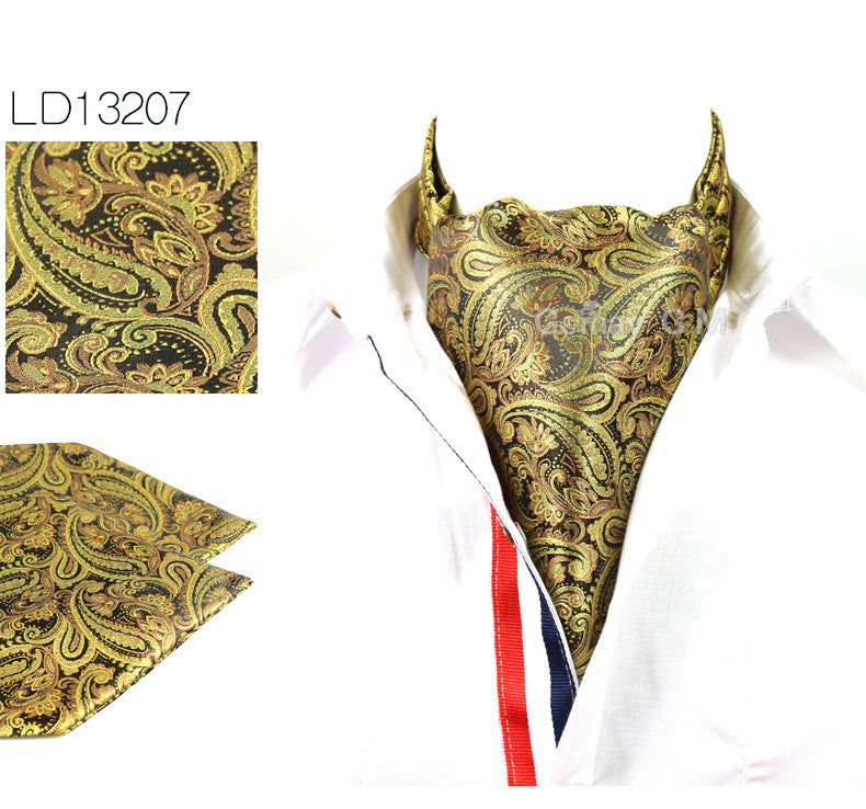 Formal Cravat Ascot Scrunch Silk Scarf