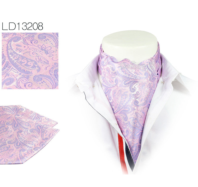 Formal Cravat Ascot Scrunch Silk Scarf