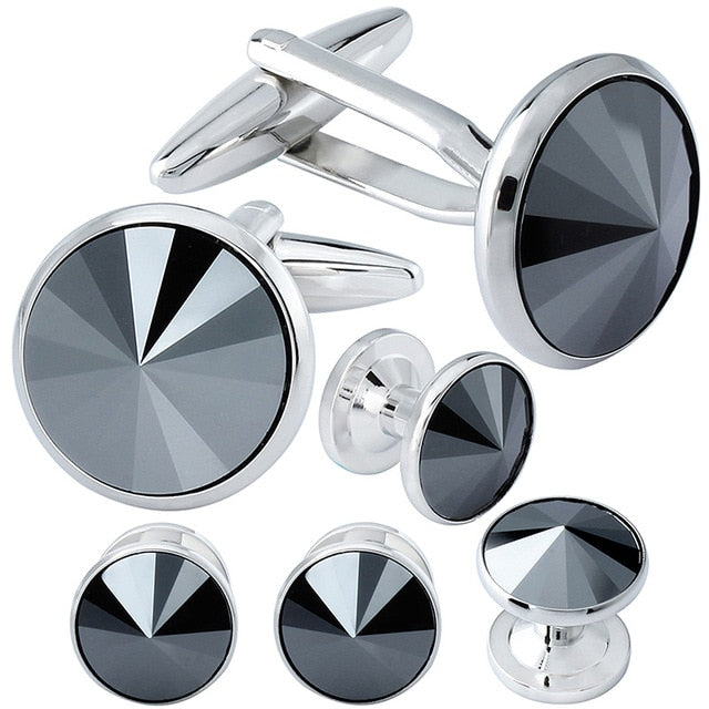 Silver Cufflinks and Studs Tuxedo Set