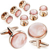 Mother of Pearl Cufflinks and Dress Studs Set