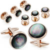 Mother of Pearl Cufflinks and Dress Studs Set