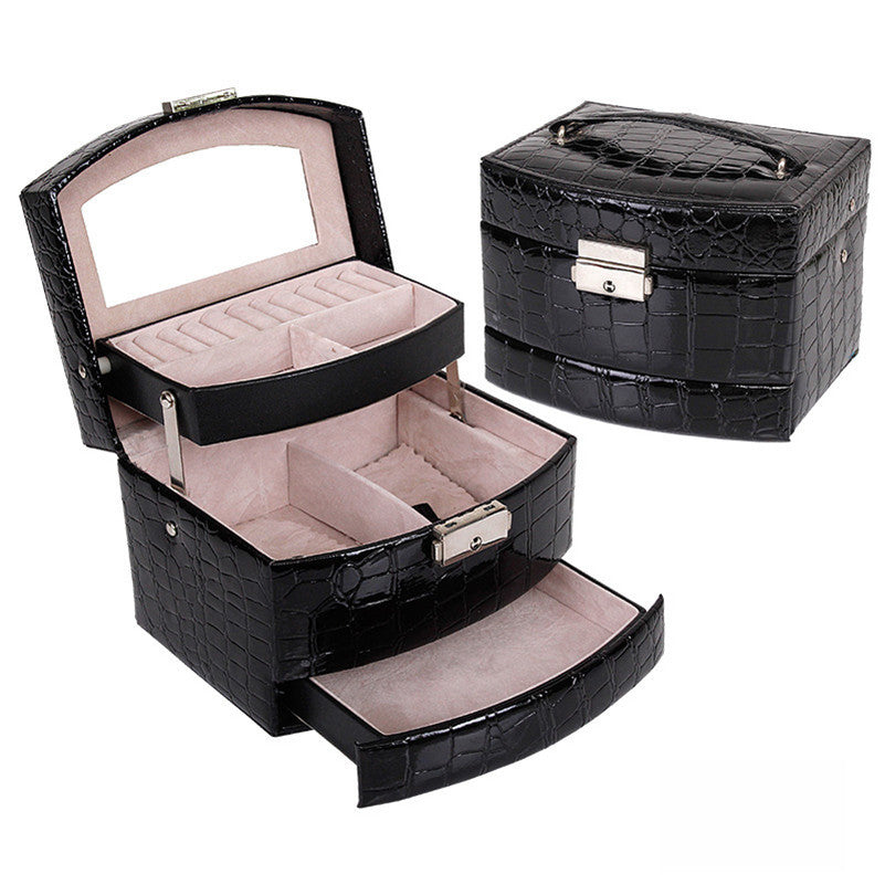 Crocodile Leather Jewellery Storage Box