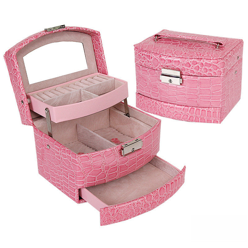 Crocodile Leather Jewellery Storage Box