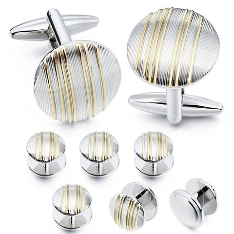 Unique cufflinks and tie bar set