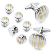 Classic Metal Round Cufflinks and Studs Set