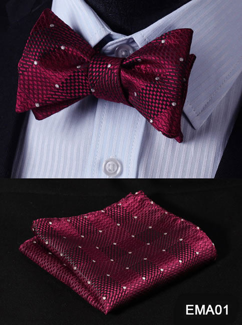 Polka Dot Men Bow Tie Set