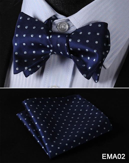 Polka Dot Men Bow Tie Set