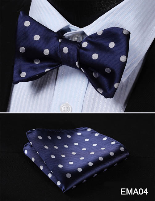 Polka Dot Men Bow Tie Set