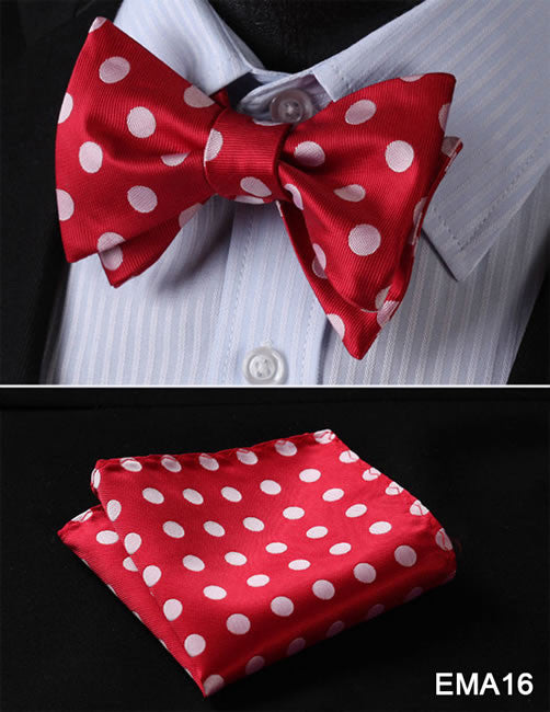 Polka Dot Men Bow Tie Set