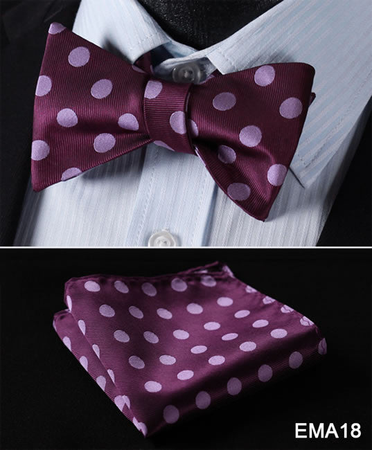 Polka Dot Men Bow Tie Set