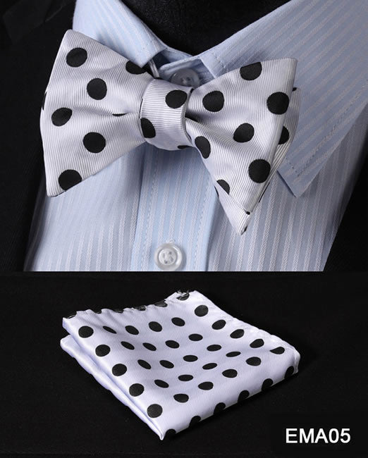 Polka Dot Men Bow Tie Set