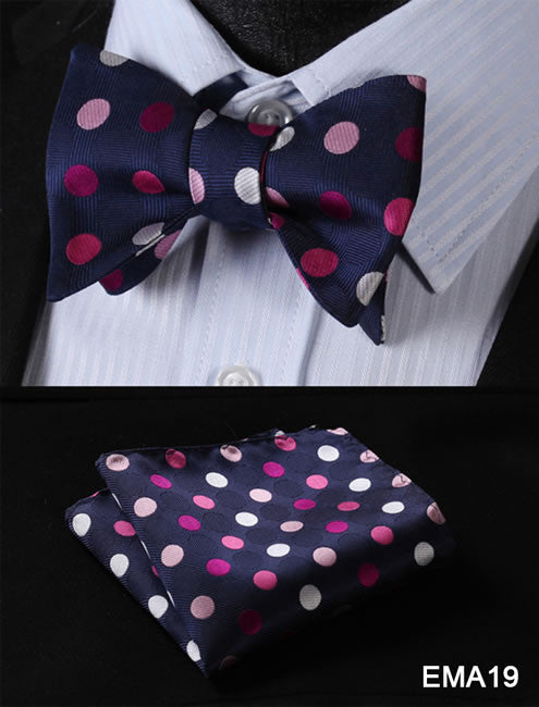 Polka Dot Men Bow Tie Set