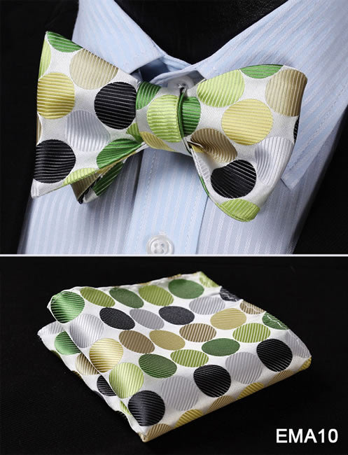 Polka Dot Men Bow Tie Set