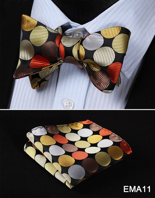 Polka Dot Men Bow Tie Set