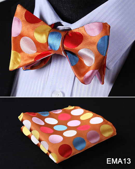 Polka Dot Men Bow Tie Set