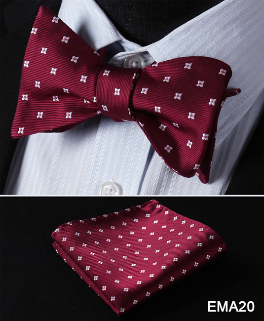 Polka Dot Men Bow Tie Set