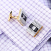 GOLD CRYSTAL CUFFLINKS