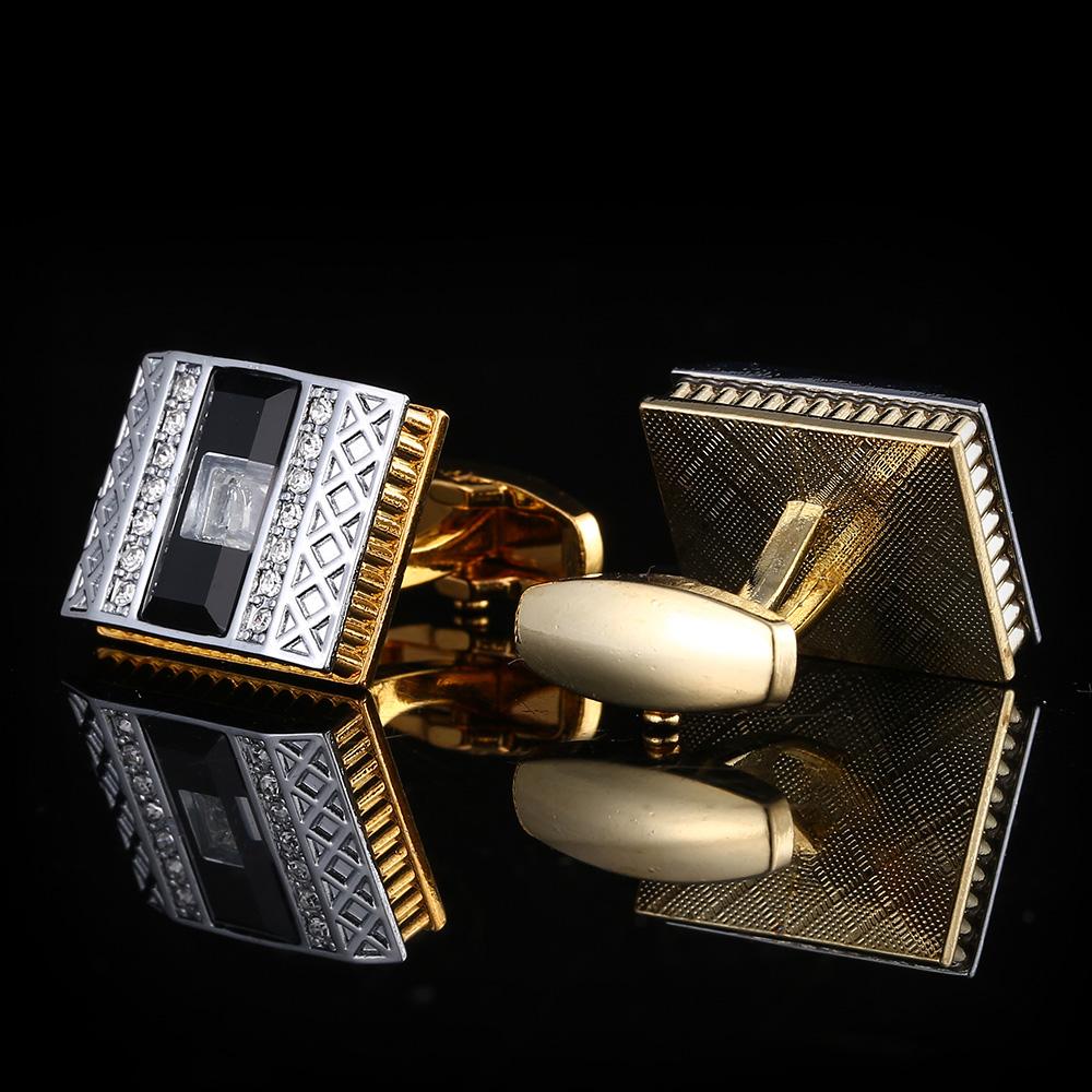 GOLD CRYSTAL CUFFLINKS