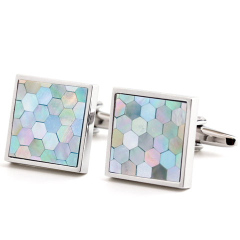 BLUE CRYSTAL CUFFLINKS