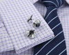 Black silver Rhinestone Cufflinks