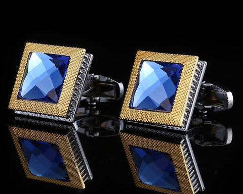 Square Black & White Crystal Cufflinks