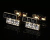 Crystal gold cufflinks