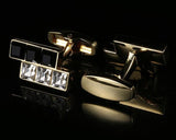 Crystal gold cufflinks