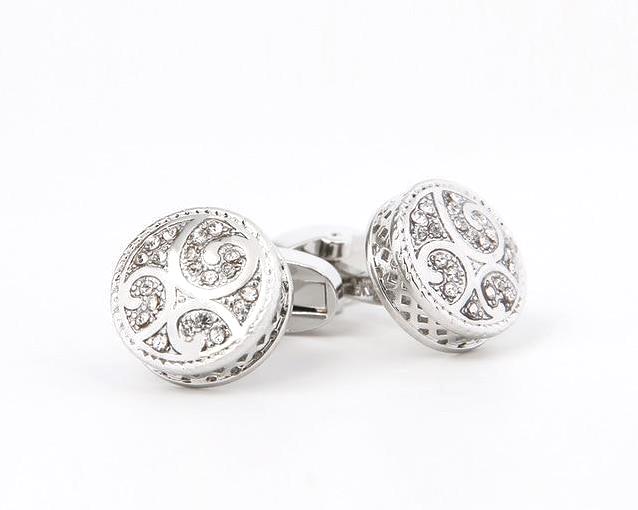 Round Crystal Cufflinks