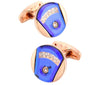 Blue Rhinestone Gold Cufflinks