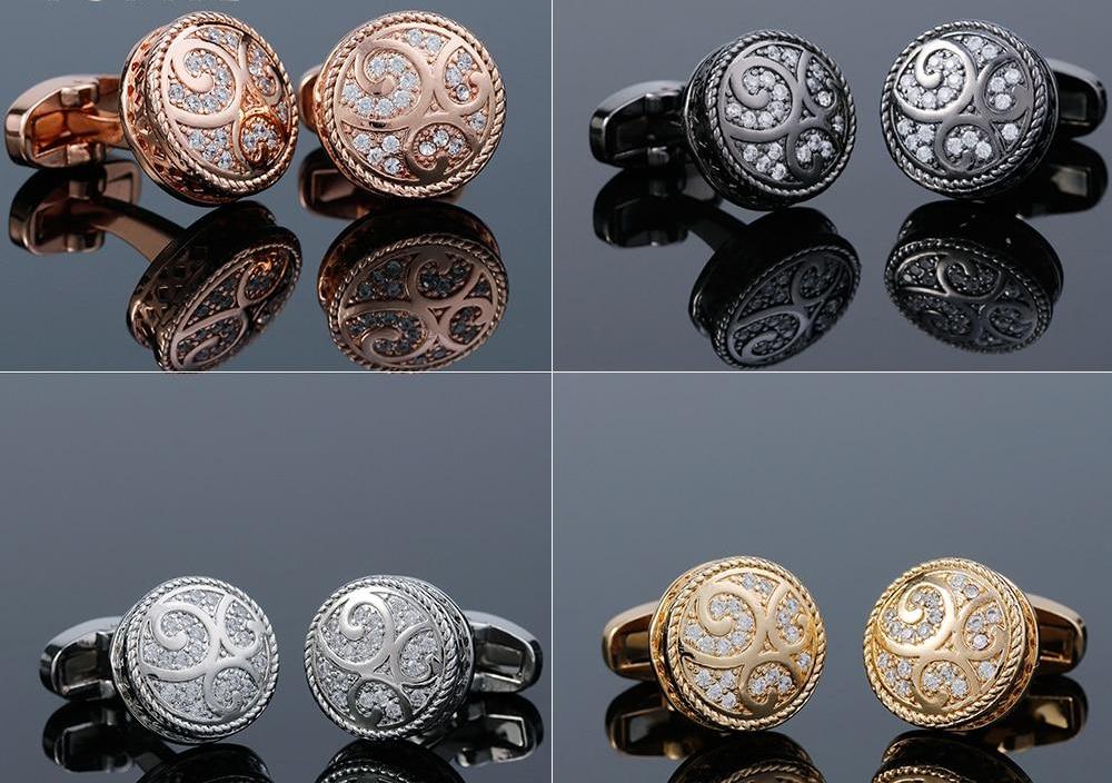 Round Crystal Cufflinks