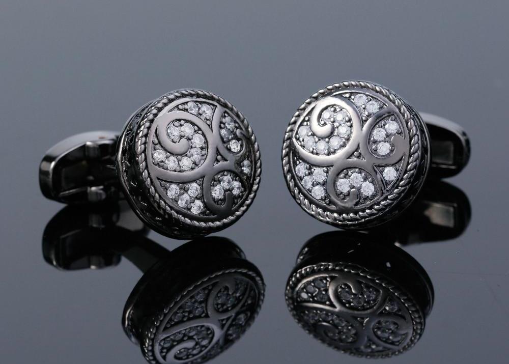 Round Crystal Cufflinks