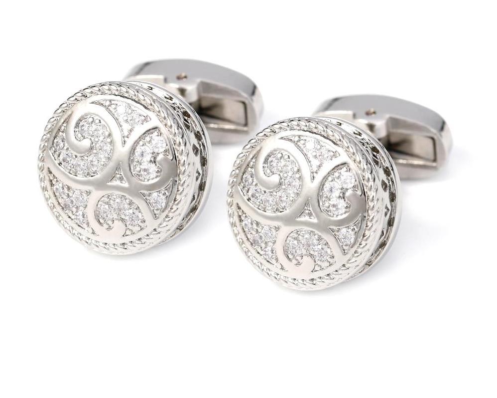 Round Crystal Cufflinks