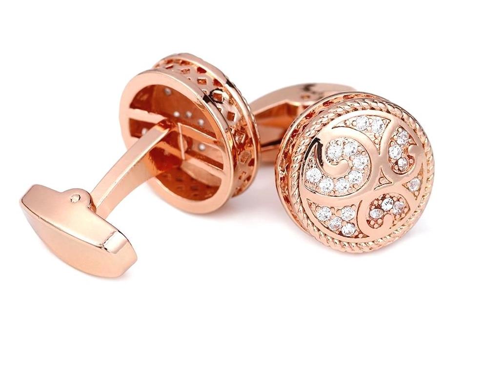 Round Crystal Cufflinks