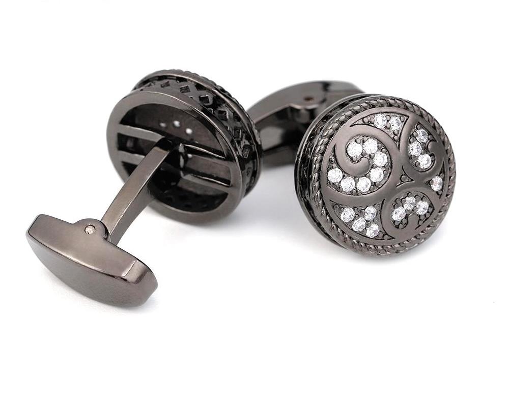 Round Crystal Cufflinks