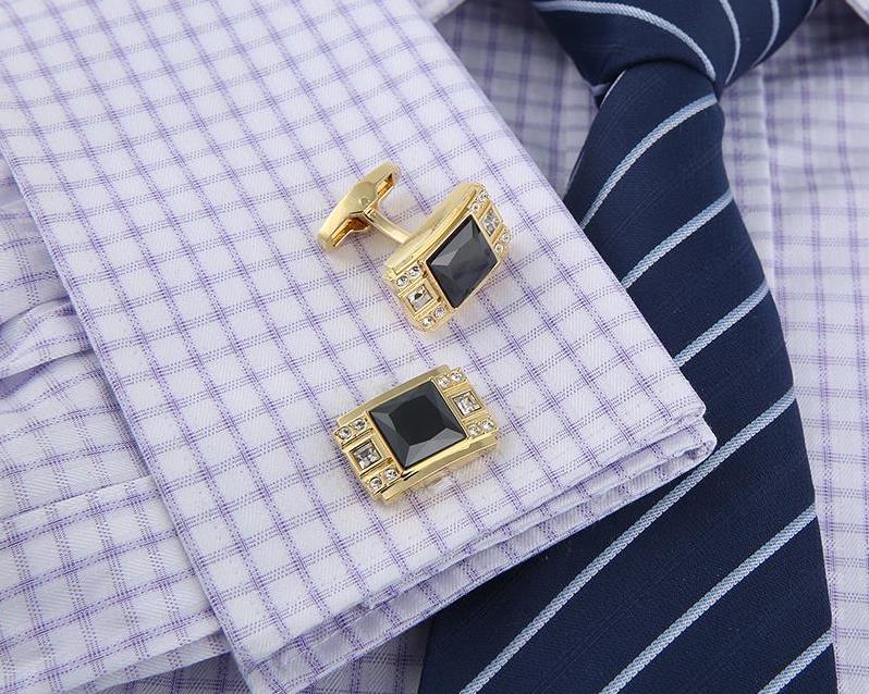 Black crystal Cufflinks