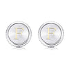 Round Letter Silver Cufflinks