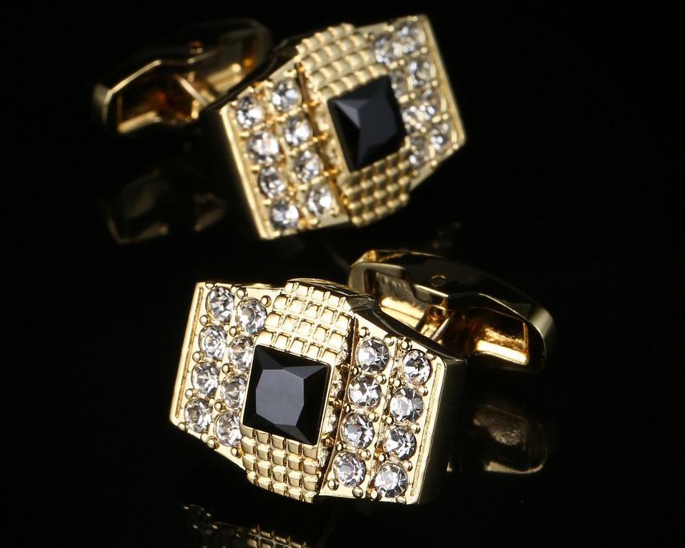 Gold Crystal Cufflinks