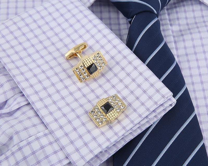 Gold Crystal Cufflinks