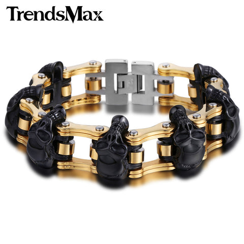 Men's Gold Cross Titanium Steel Chain Bracelet