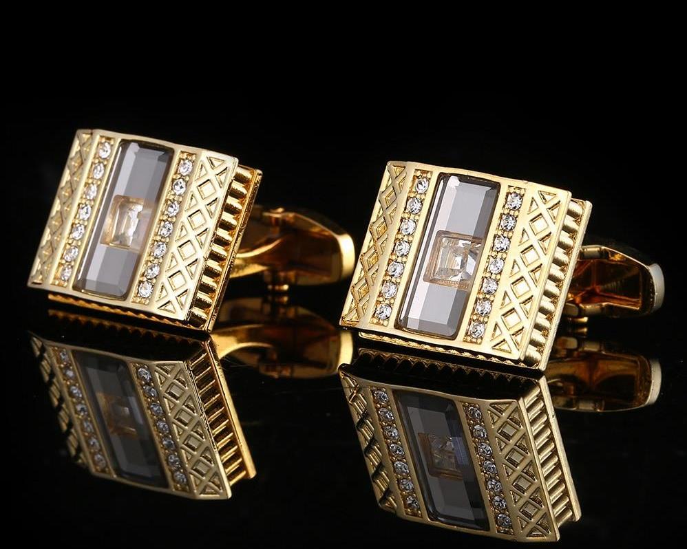 Gold Crystal Cufflinks