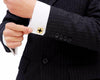 Square Crystal Gold Cufflinks