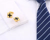 Square Crystal Gold Cufflinks