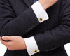 Square Crystal Gold Cufflinks